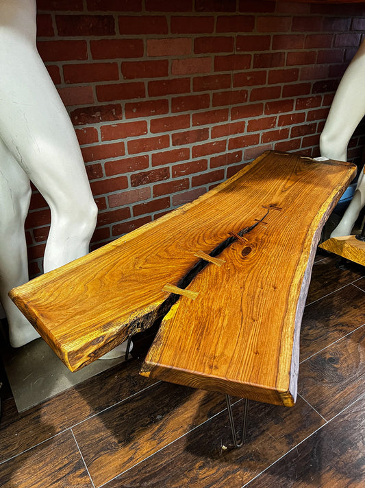 Restraint - Butternut Hand-Inlaid Coffee Table/Bench