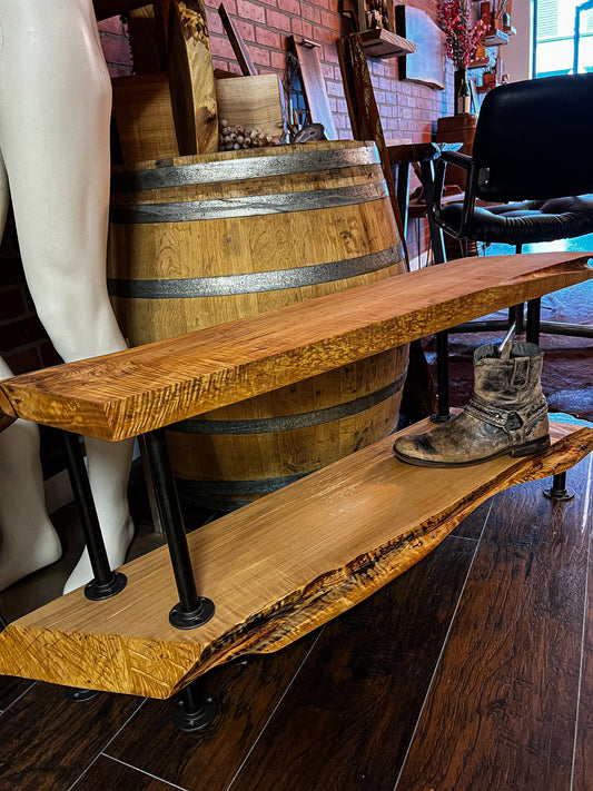 Live Edge Maple Shoe Rack